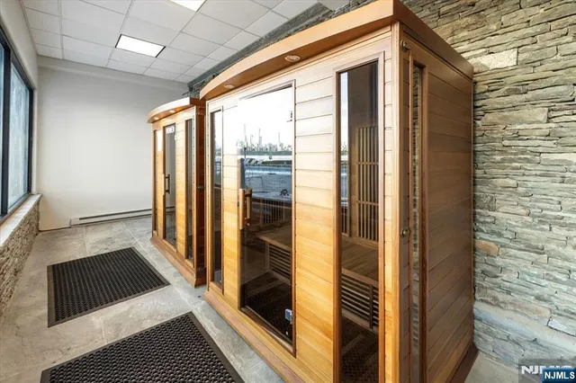 a view of a terrace with sitting area