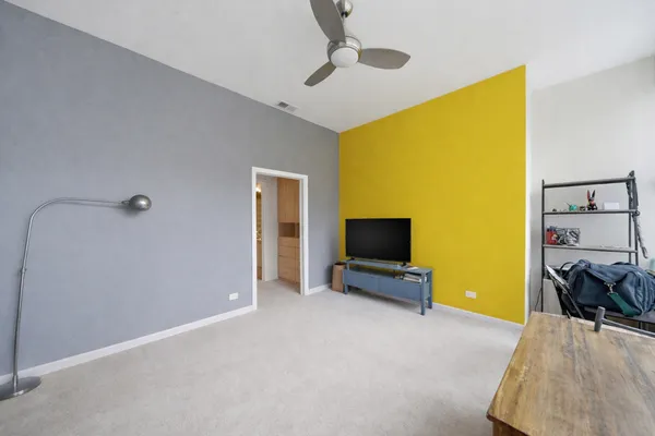 a view of a livingroom with a flat screen tv