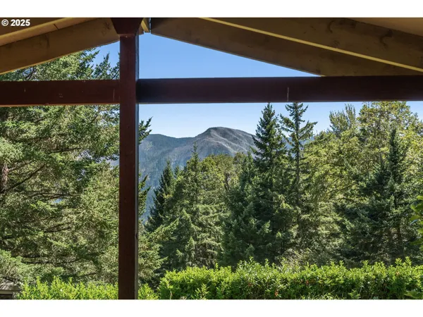 a view of a room with wooden walls