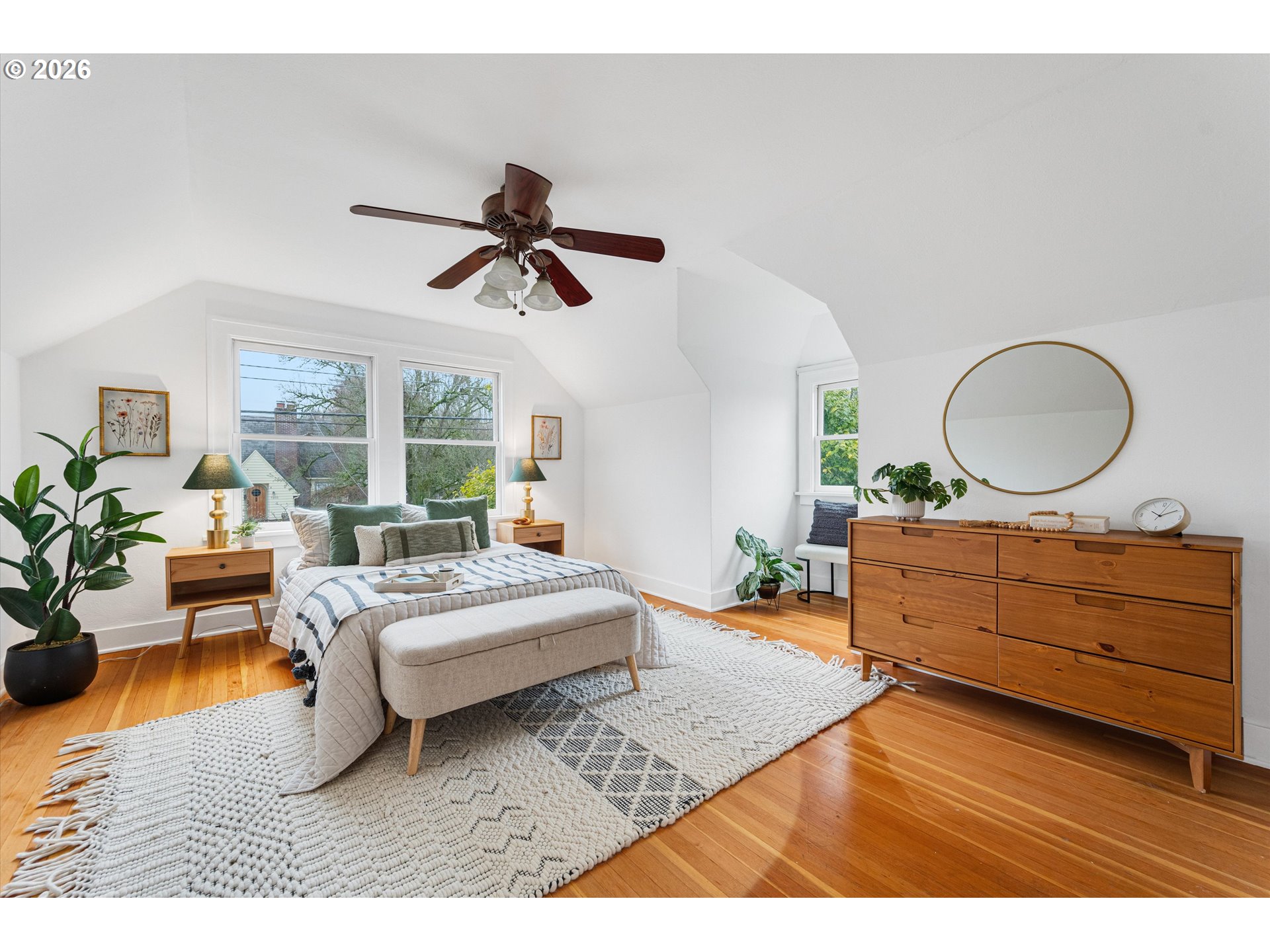 1706 Southeast Knapp Street Portland, OR 97202 - Photo 23 of 43 a living room with furniture and a mirror