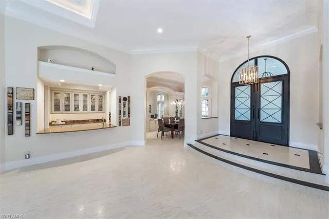 a view of gallery with wooden floor