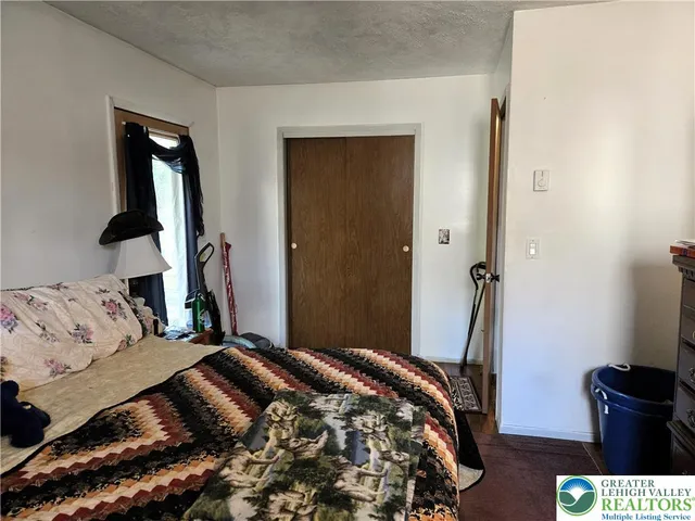 a view of a garage with storage