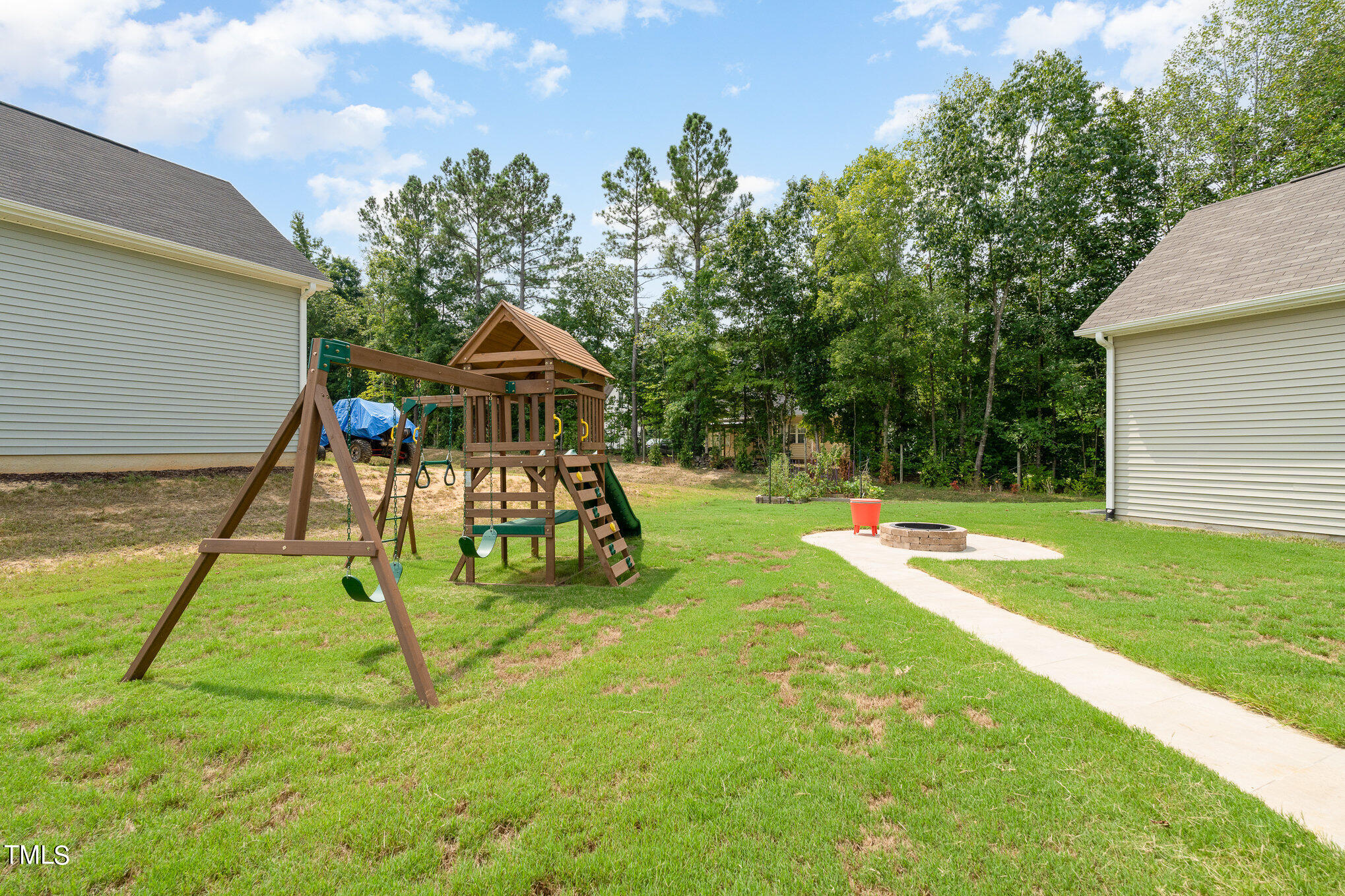 15 New Spring Way Franklinton, NC 27525 - Photo 37 of 41 a view of a backyard with a slide
