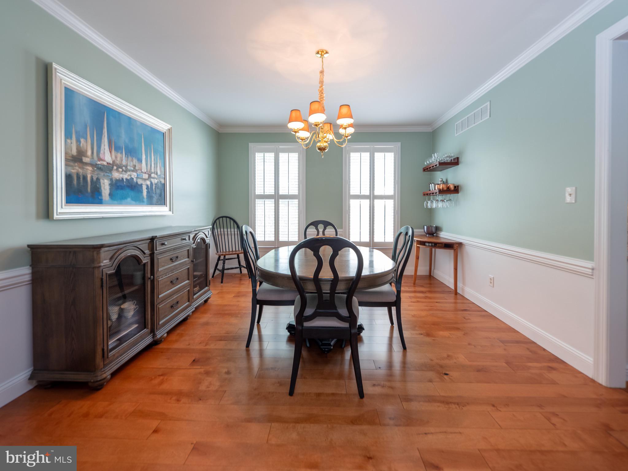 1695 Barnswallow Road Yardley, PA 19067 - Photo 13 of 69 Wainscotting and crown molding in the dining room