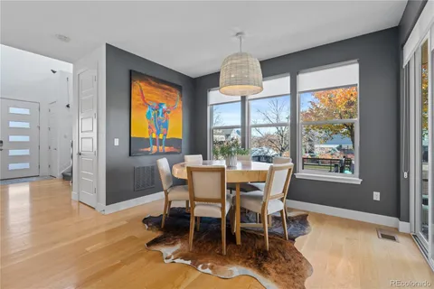 a workspace with furniture and window