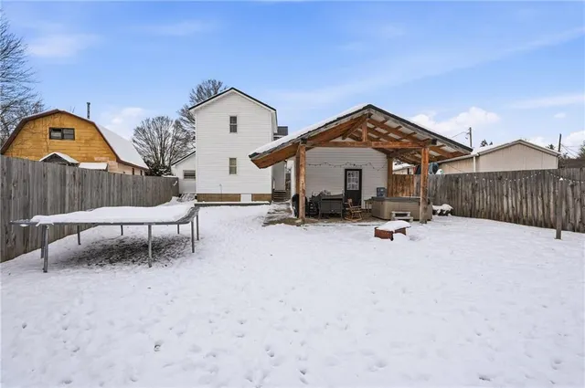 a view of a house with a patio