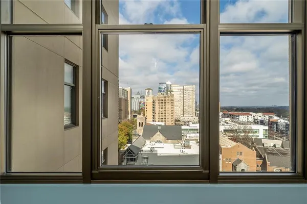 a view of a black gate