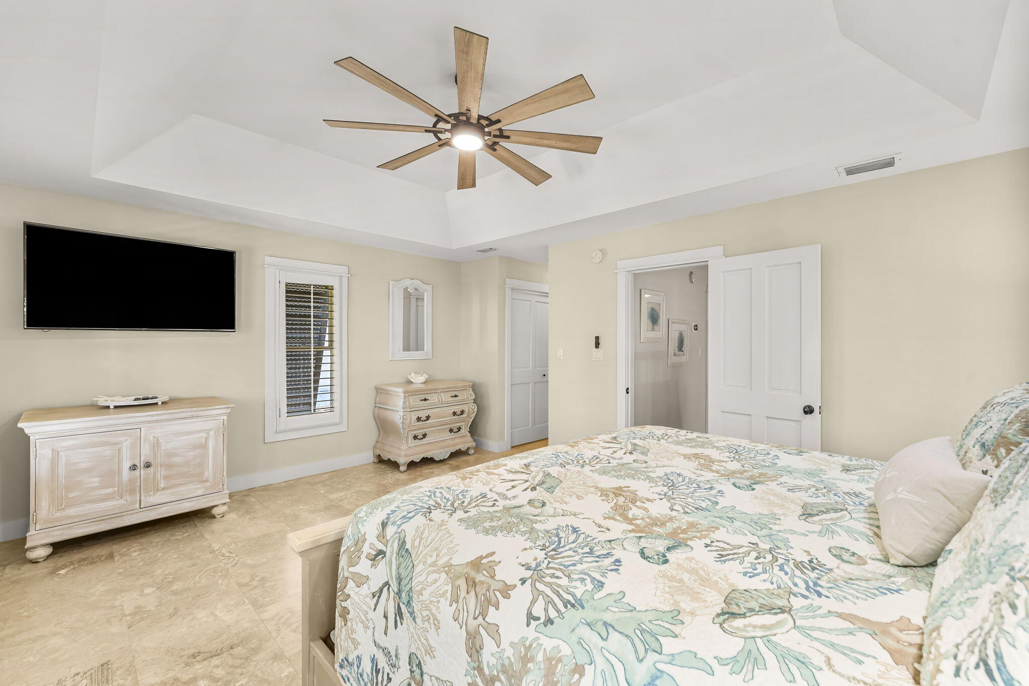60 Rue Caribe Miramar Beach, FL 32550 - Photo 21 of 43 a bedroom with a bed and a flat screen tv