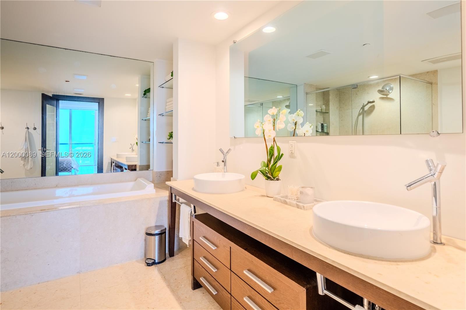 495 Brickell Avenue, Unit PH5703 Miami, FL 33131 - Photo 14 of 52 Master Suite bath with 2 sinks and tub