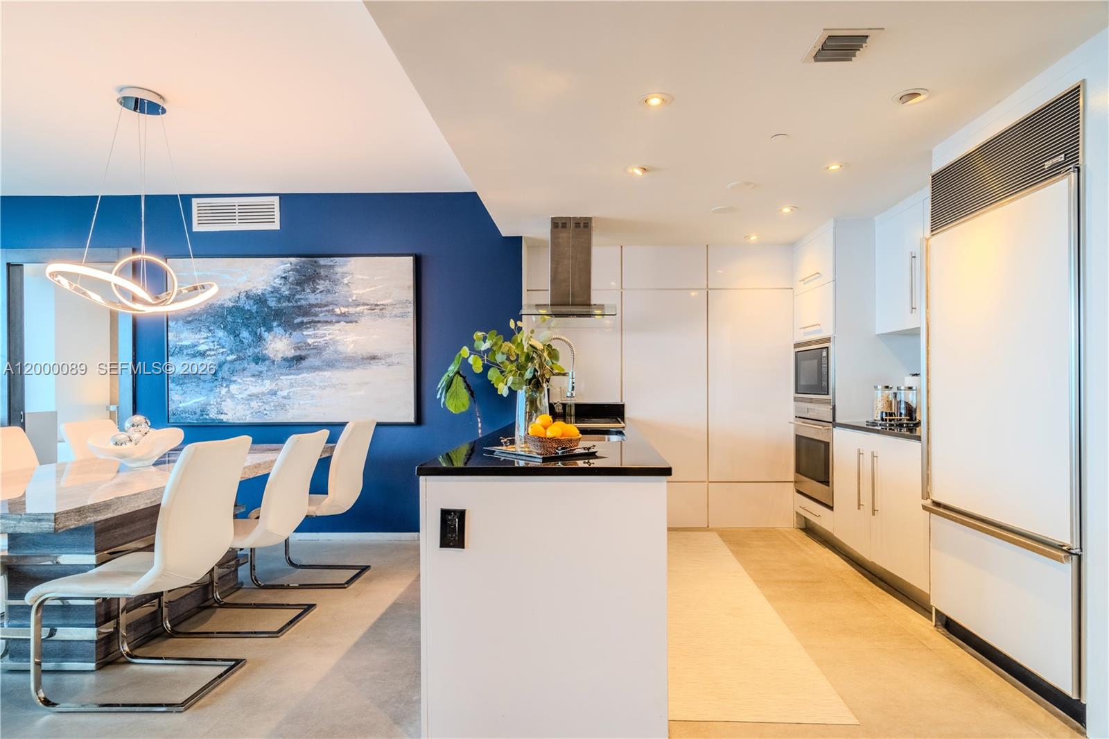 495 Brickell Avenue, Unit PH5703 Miami, FL 33131 - Photo 7 of 52 Modern kitchen with Wolf oven, built-in Subzero fridge and Bosch appliances