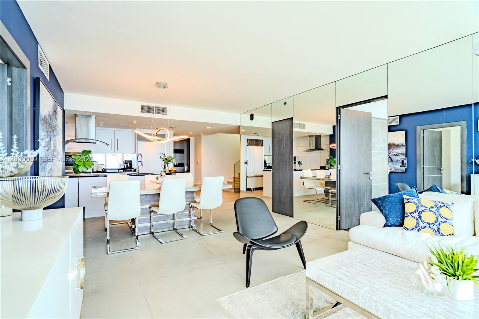 495 Brickell Avenue, Unit PH5703 Miami, FL 33131 - Photo 9 of 52 Large open living space with Kitchen, Dinning and Living room + storage