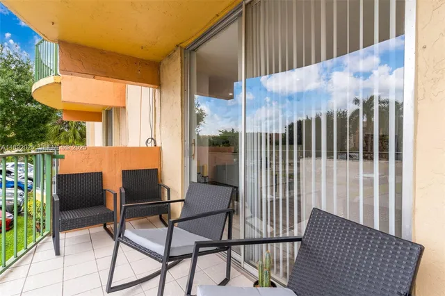a balcony with wooden floor view