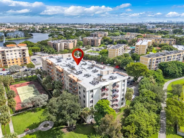 a view of a city with a lake view