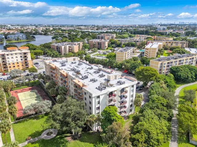 a view of city with tall buildings