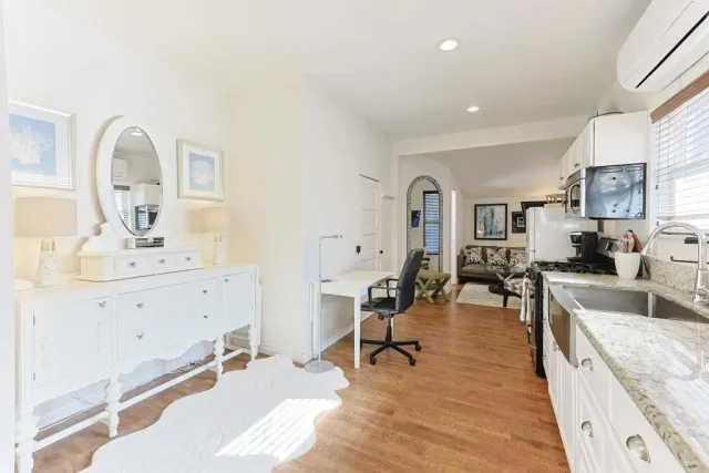 a living room with furniture