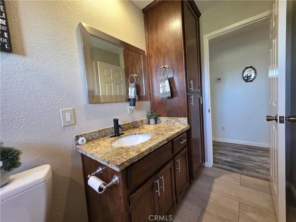 a bathroom with a tub a potted plant and a large window