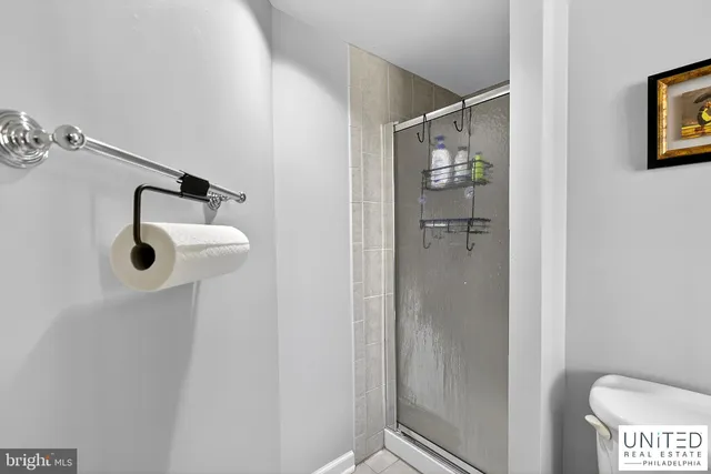 a bathroom with a shower