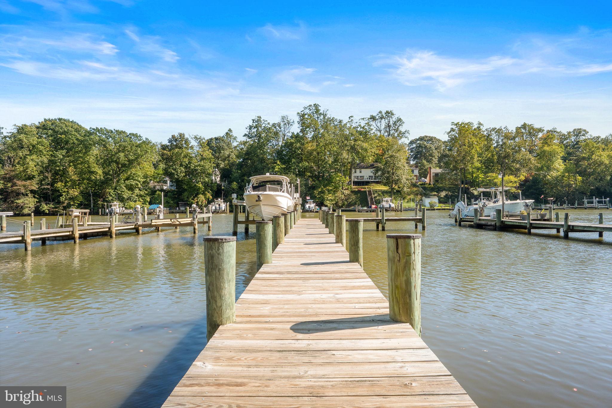 975 Phillips Drive Arnold, MD 21012 - Photo 70 of 93 a view of a lake with boats and trees in the background