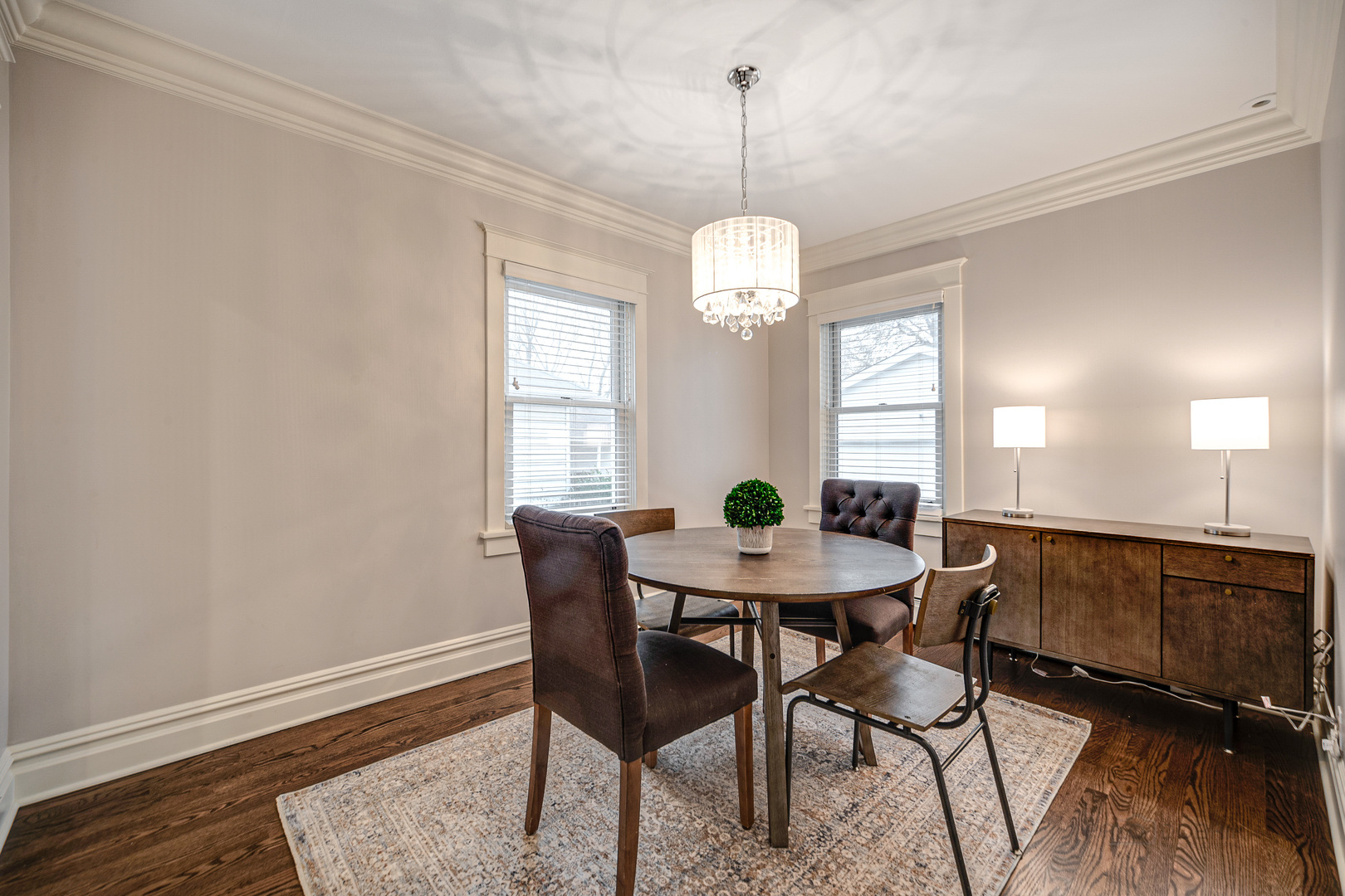 1214 Griffith Road Lake Forest, IL 60045 - Photo 10 of 24 a view of a dining room with furniture window and wooden floor