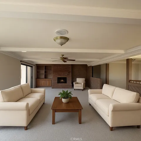 a spacious bedroom with a bed and a couch