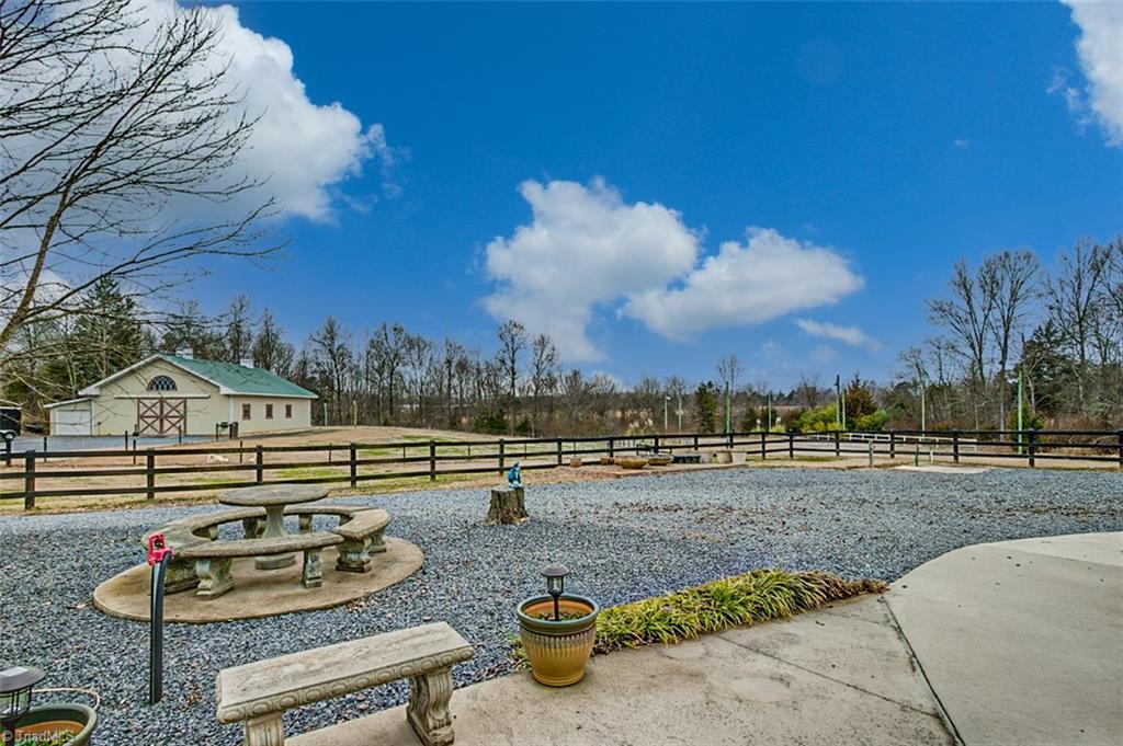Patio area overlooking field