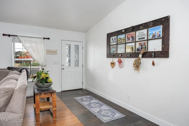 a view of a hallway with workspace
