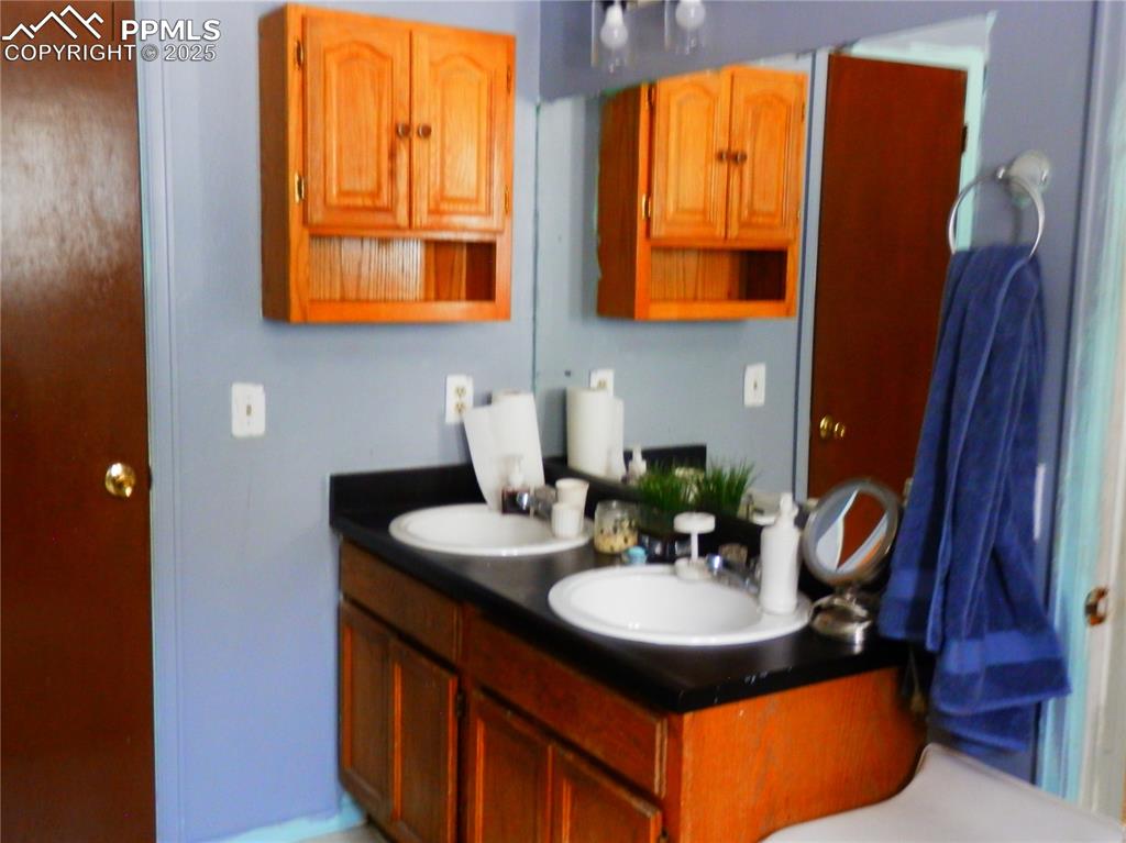 4450 Chaparral Road Colorado Springs, CO 80917 - Photo 19 of 29 a bathroom with a sink and a mirror