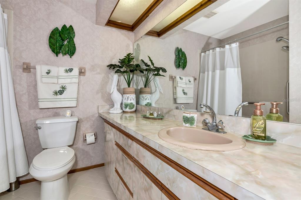 2070 59th Street Sarasota, FL 34243 - Photo 31 of 56 a bathroom with a granite countertop sink a mirror and a toilet