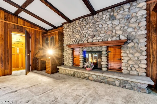 a view of a room with sliding door