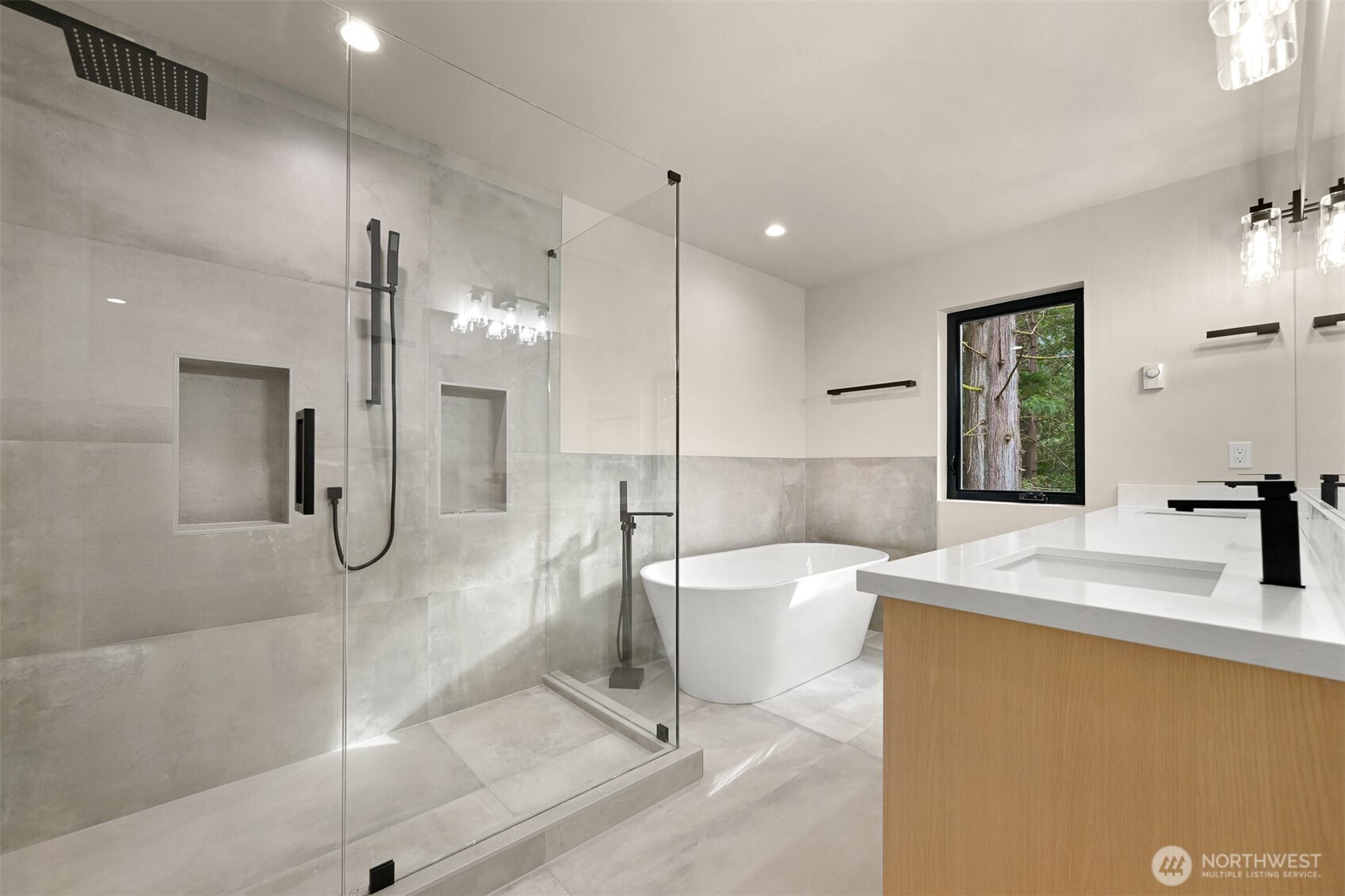 353 Sudden Valley Drive Bellingham, WA 98229 - Photo 25 of 40 a spacious bathroom with a granite countertop sink a toilet a mirror and shower