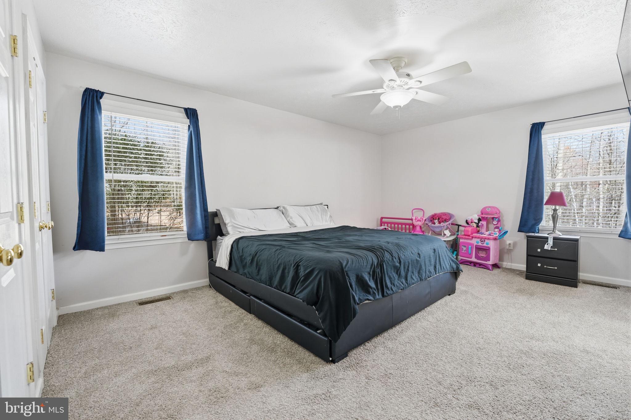9334 Inaugural Drive King George, VA 22485 - Photo 8 of 26 a spacious bedroom with a bed and a chandelier