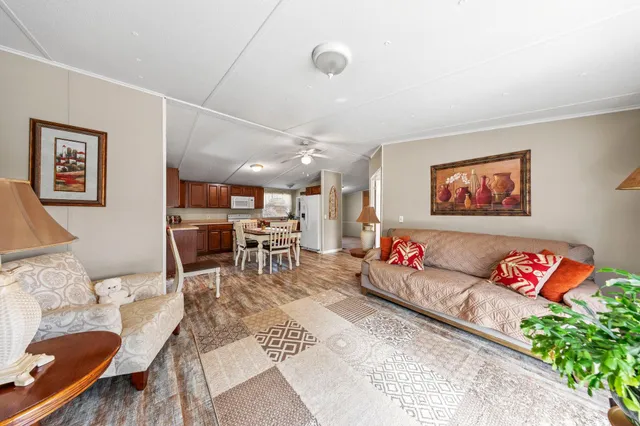 a living room with furniture and a couch