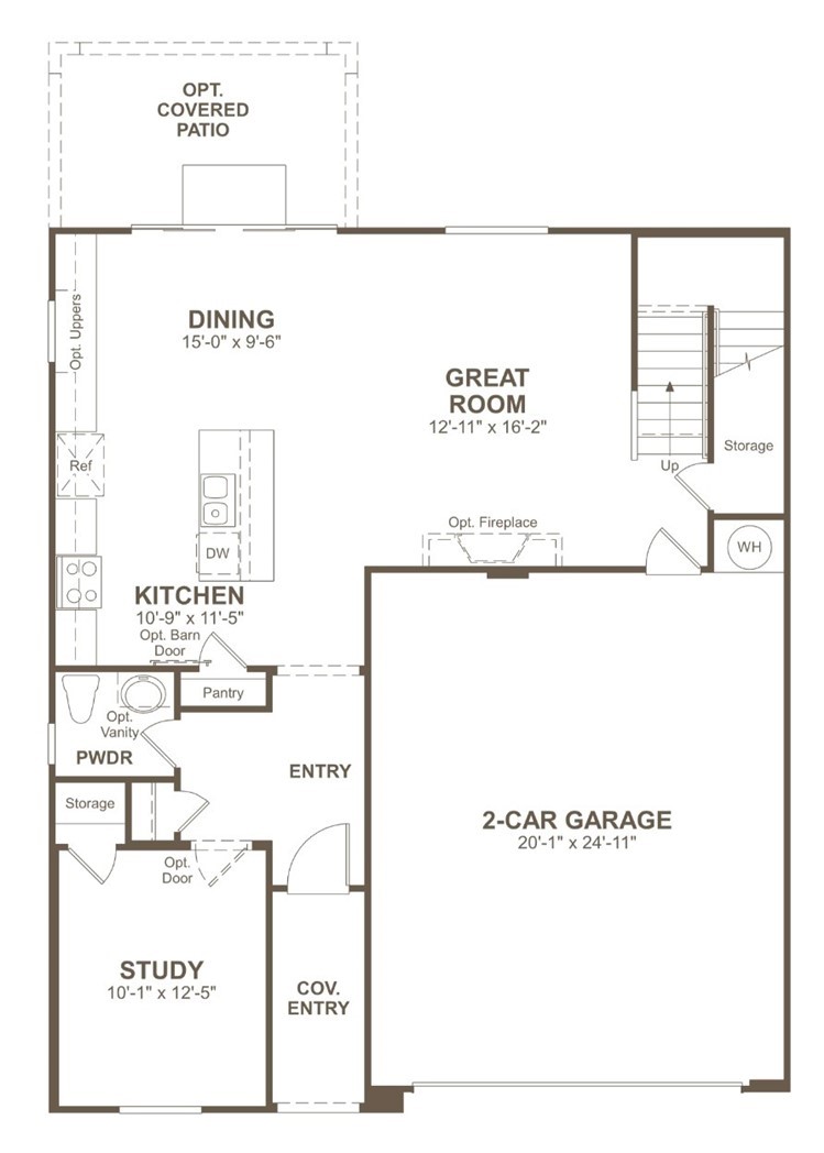 11786 Glenridge Road Corona, CA 92883 - Photo 72 of 73 Citrine Duo 1st Story — Actual home is a mirrored version of the displayed floor plan.