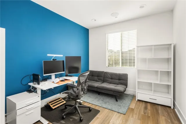 a living room with a couch and a table