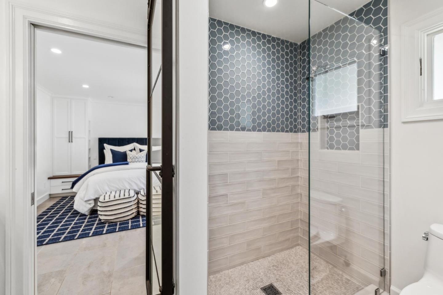 30 Cheyenne Point Portola Valley, CA 94028 - Photo 22 of 38 a bedroom with a bed and a mirror