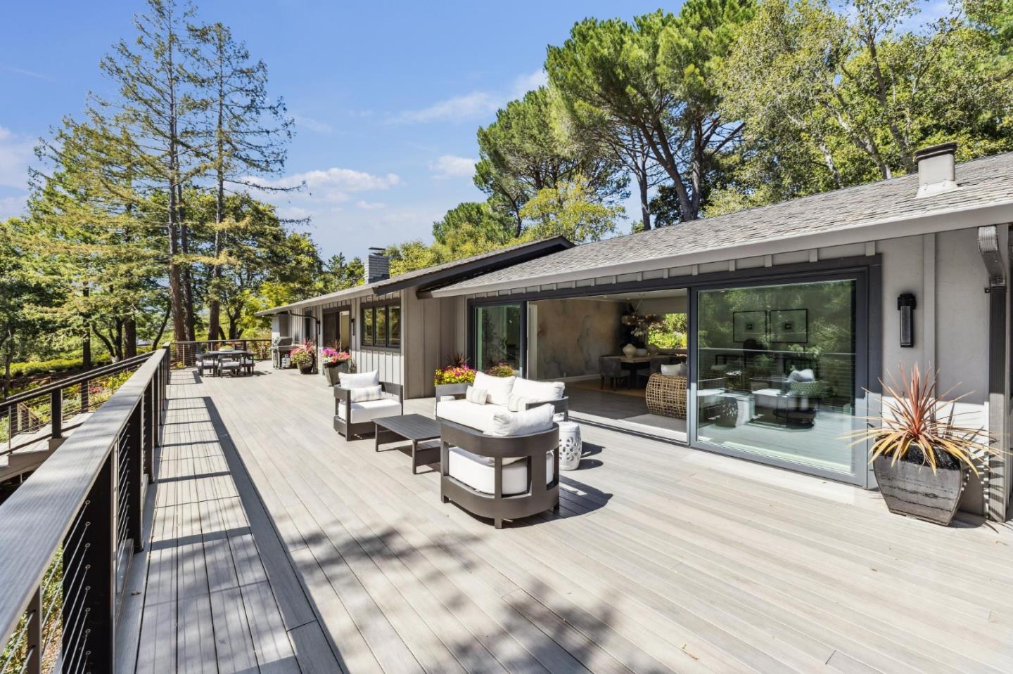 30 Cheyenne Point Portola Valley, CA 94028 - Photo 33 of 38 a view of a patio with couches table and chairs and potted plants