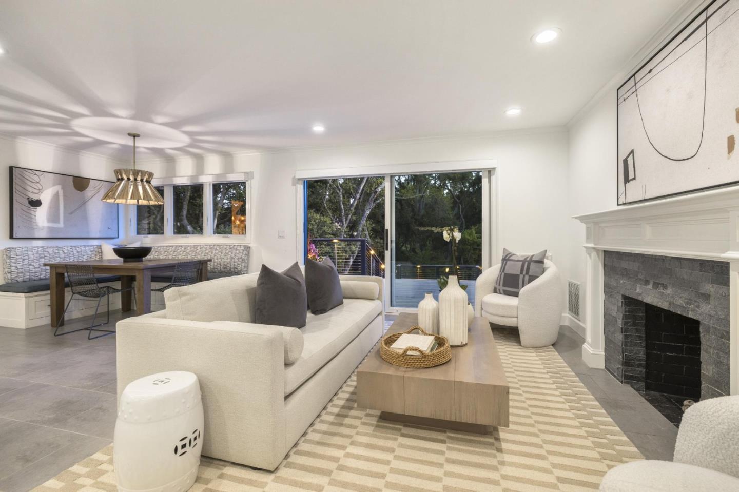 30 Cheyenne Point Portola Valley, CA 94028 - Photo 36 of 38 a living room with furniture and a fireplace