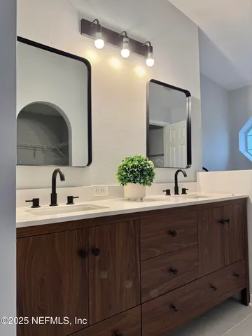 a view of small space with racks on the wall