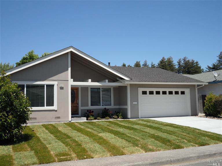 6027 Elsa Avenue Rohnert Park, CA 94928 - Photo 1 of 1 6027 Elsa-front elevation showing new roof, windows, paint, new driveway and landscaping, too