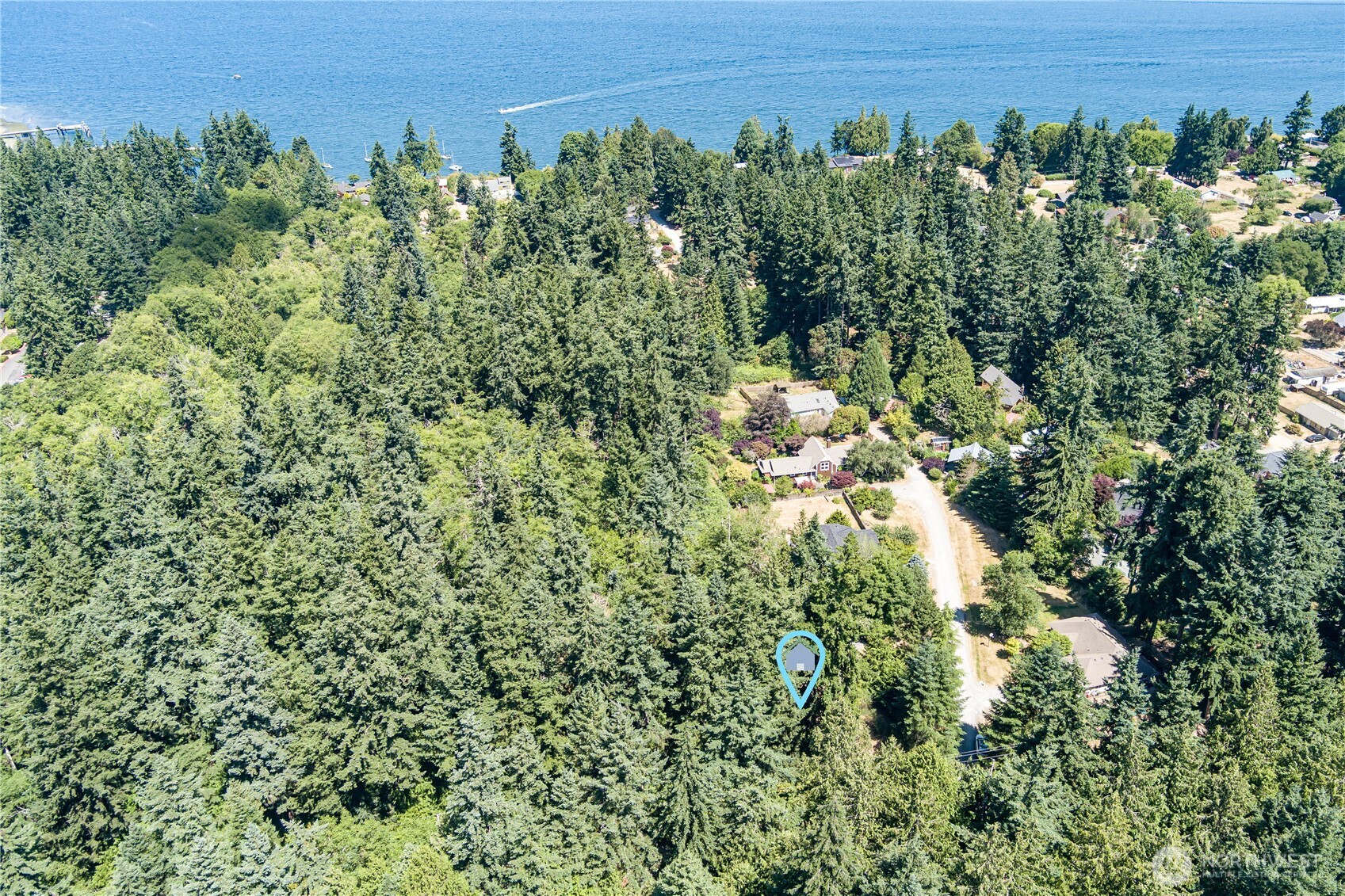 -xxx Sandy Point Road Langley, WA 98260 - Photo 12 of 17 an aerial view of a house with a yard