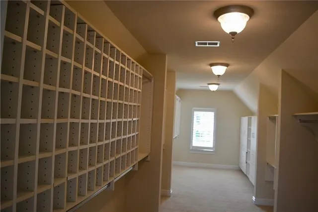 a view of a bathroom with a window
