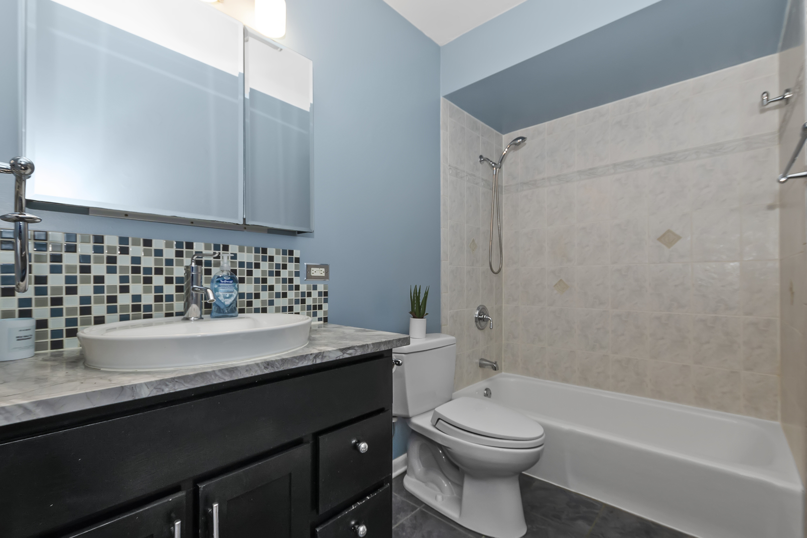 6348 Washington Street, Unit 3A Chicago Ridge, IL 60415 - Photo 13 of 17 a bathroom with a sink a toilet and shower