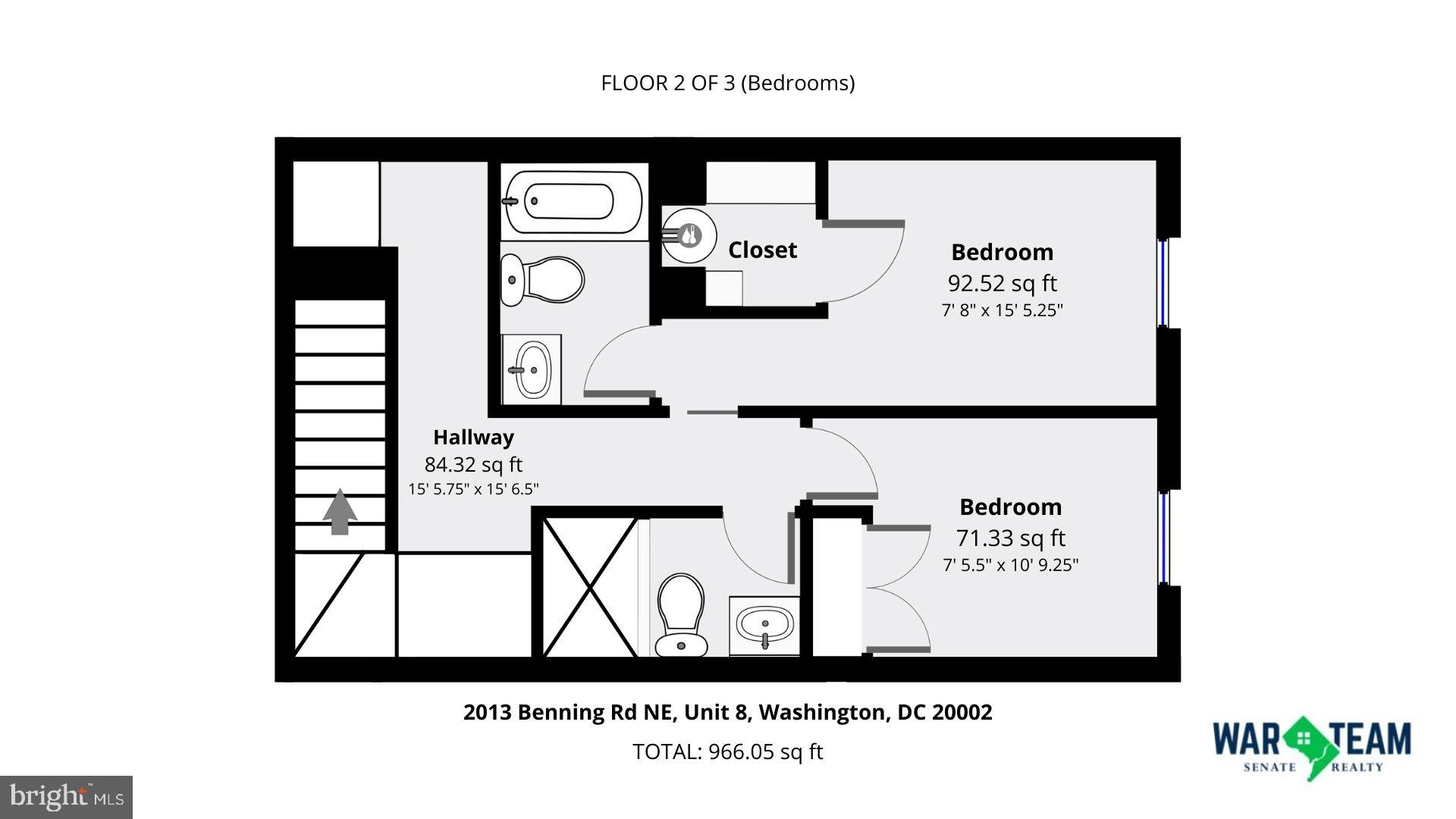 2013 Benning Road Northeast, Unit 8 Washington, DC 20002 - Photo 34 of 35 Bedroom Level