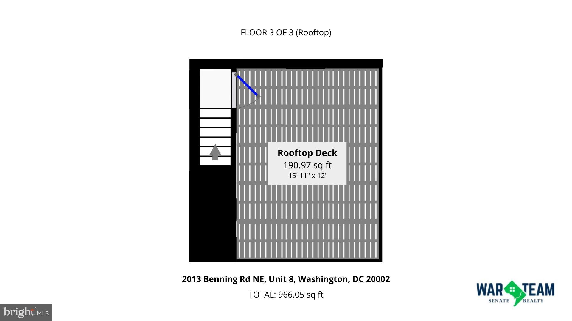 2013 Benning Road Northeast, Unit 8 Washington, DC 20002 - Photo 35 of 35 Roof Top Deck