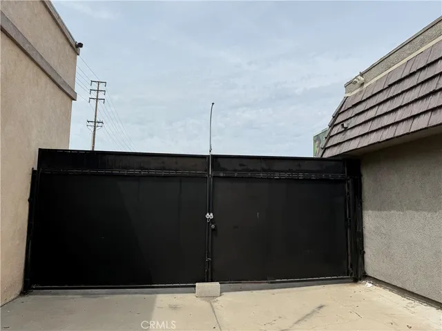 a view of a black garage