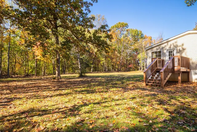 a view of a yard with a tree