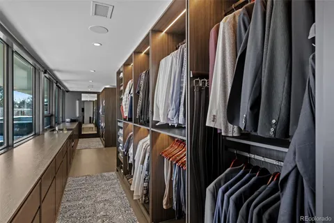 a view of a hallway with a couch