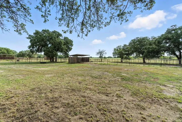 a backyard of a house with lots of green space
