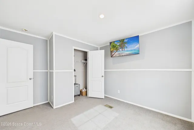 an empty room with closet