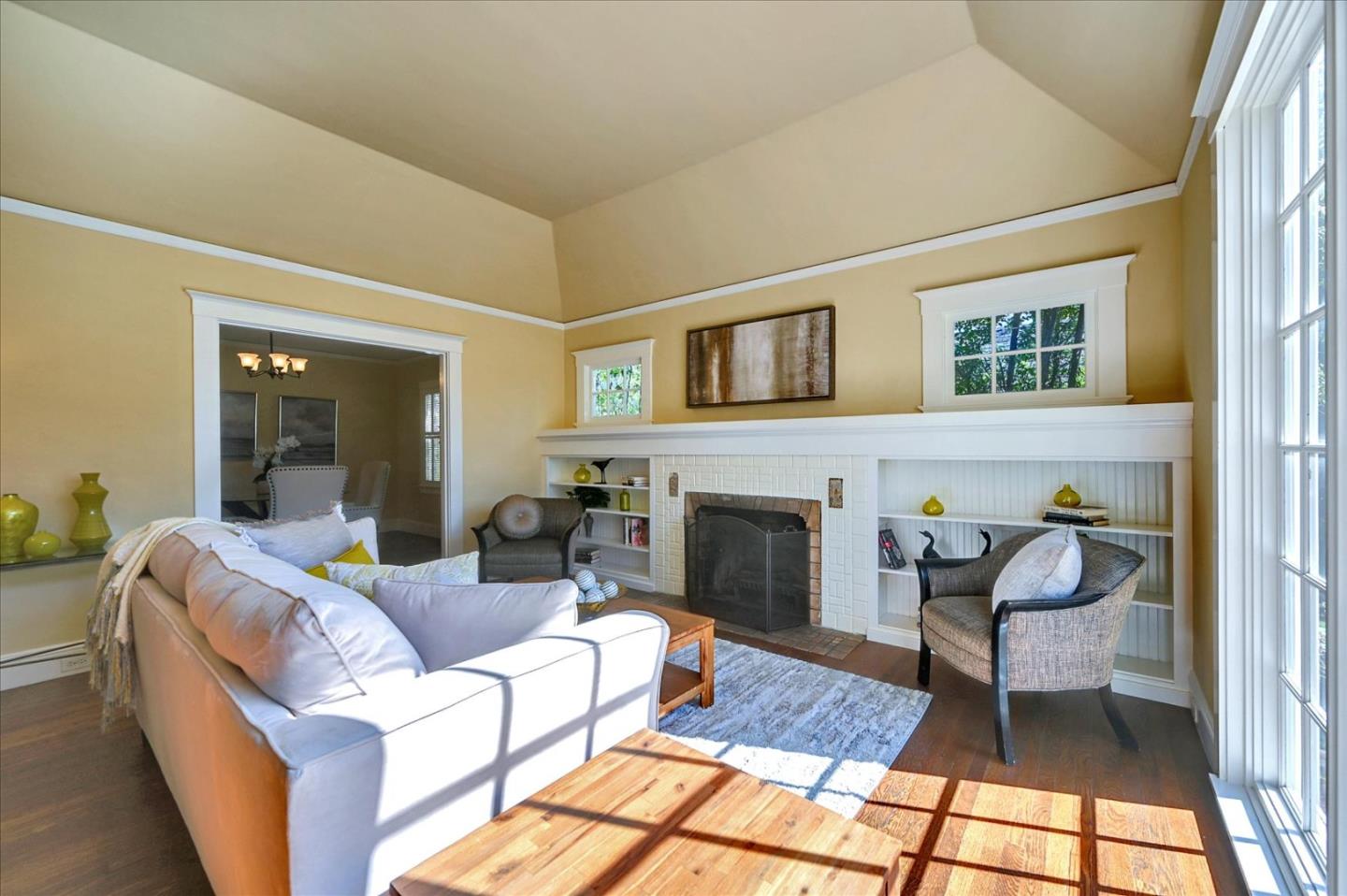 22 Engle Road San Mateo, CA 94402 - Photo 8 of 42 a living room with furniture and a fireplace
